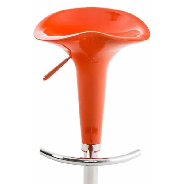 CLP-set med 2 sadelbarstolar med plastsits och metallbas, orange