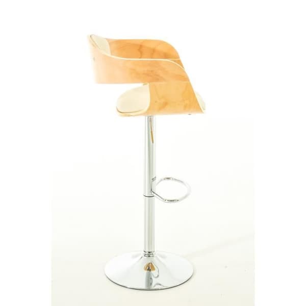 Set med 2 barstolar - CLP - Kingston - Imiterat läder - Natur - Cream