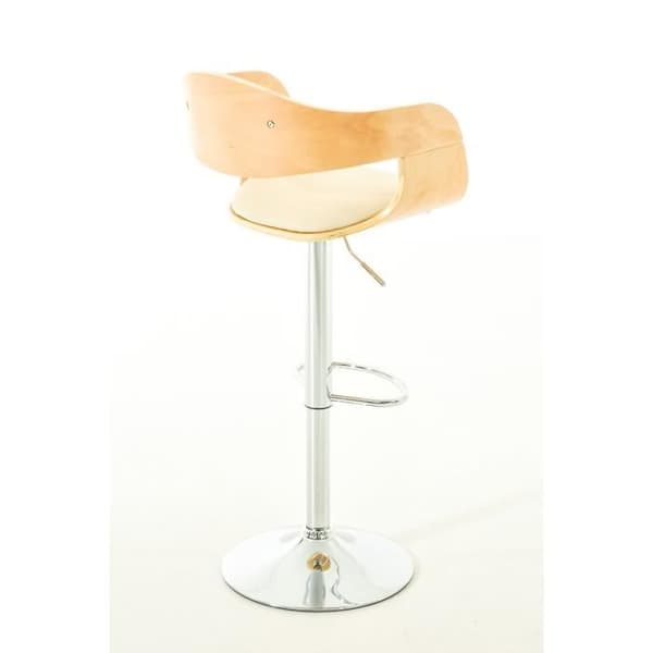 Set med 2 barstolar - CLP - Kingston - Imiterat läder - Natur - Cream