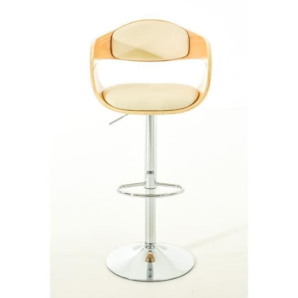 Set med 2 barstolar - CLP - Kingston - Imiterat läder - Natur - Cream