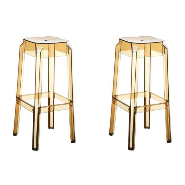 Set med 2 barstolar - CLP - Fox - Amber - Plast - Metall