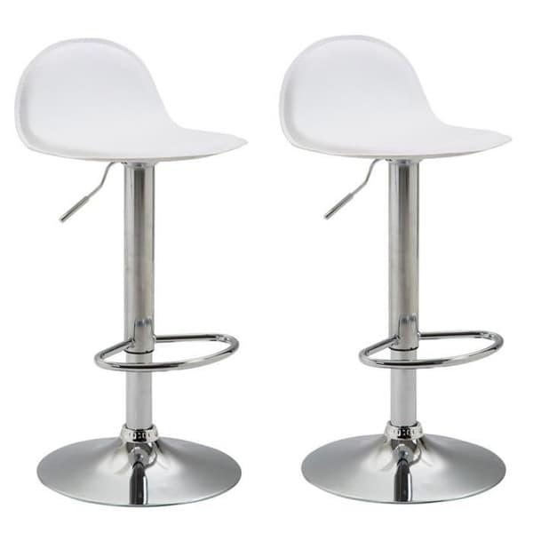 Set med 2 Lana V2 designbarstolar i konstläder - Vit - CLP - Inomhus - Metall - Justerbar i höjdled