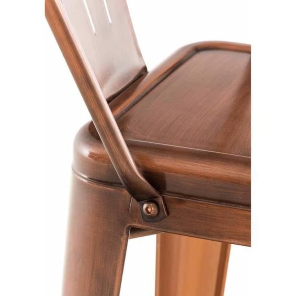 Set med 4 Aiden designerbarstolar i robust metall - brun