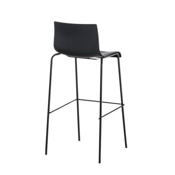 Barpall - CLP - HOOVER - Svart plast - Stapelbar - Ergonomiskt ryggstöd