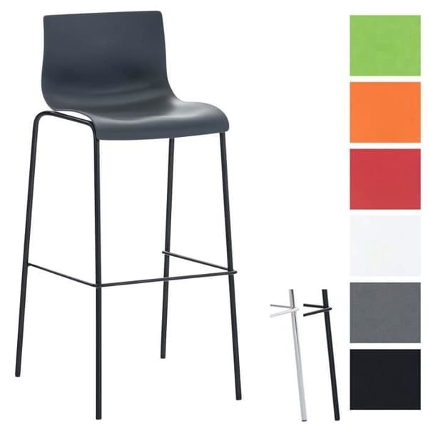 Barpall - CLP - HOOVER - Plast - Stapelbar - Ergonomiskt ryggstöd