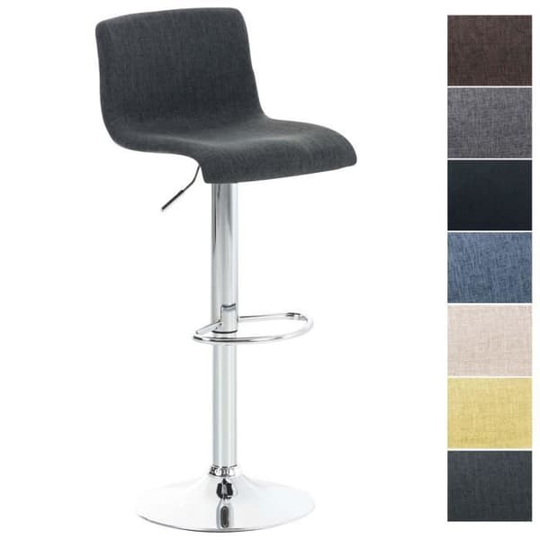 Barstol - CLP - HOOVER - 100% Polyester - Höjdjusterbar - Kromat Metall