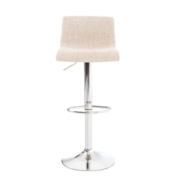 Barstol - CLP - Hoover - Justerbar Höjd - 100% Polyester Tyg - Kromad Metall