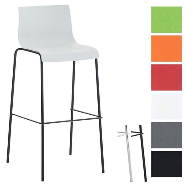 Barstol - CLP - HOOVER - Vit - Metall - Ergonomisk