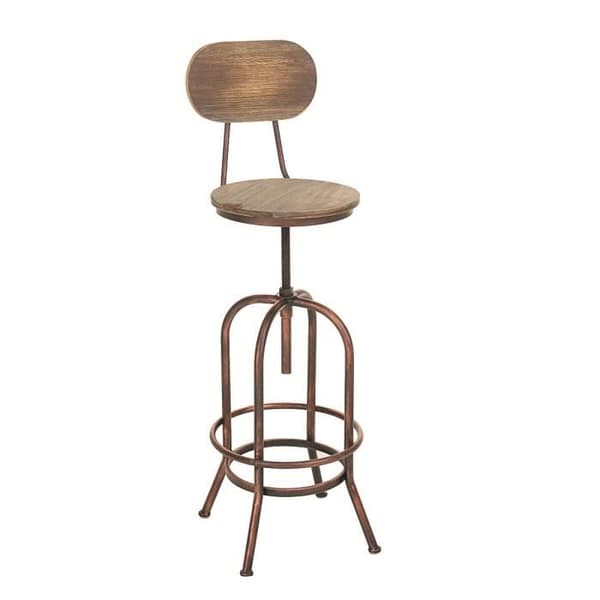 Barstol - CLP - PINO - Trä och metall - Höjd justerbar 68-88 cm - Brons