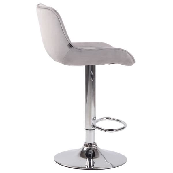 Lentini Velvet Barpall - CLP - Vintage - Grå - Metall - Justerbar i höjdled