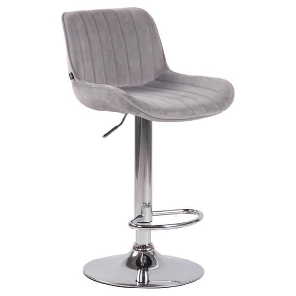 Lentini Velvet Barpall - CLP - Vintage - Grå - Metall - Justerbar i höjdled