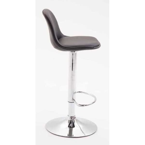 Set med 2 Kiel barstolar i svart konstläder - Krom - Justerbar i höjdled - Modern design - CLP