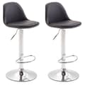 Miniatyrbild 1 av 4: Set med 2 Kiel barstolar i svart konstläder - Krom - Justerbar i höjdled - Modern design - CLP