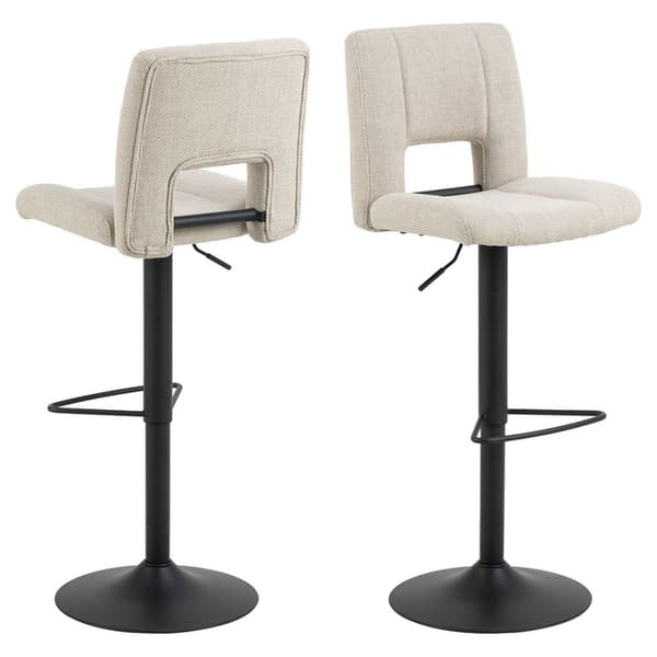 2 x Sylvia barstol høydejusterbar dreiefunksjon beige.