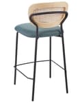 Miniatyrbillede 6 af 9: Barstole Blå Sæt af 2 Høj Køkkenstole Retro Rund Ryglæn Fodstøtte Design Counterstol til Barbord Stole til Køkkenø