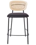 Miniatyrbillede 5 af 9: Barstole Sort Sæt af 2 Høj Køkkenstole Retro Rund Ryglæn Fodstøtte Design Counterstol til Barbord Stole til Køkkenø