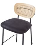 Miniatyrbillede 7 af 9: Barstole Sort Sæt af 2 Høj Køkkenstole Retro Rund Ryglæn Fodstøtte Design Counterstol til Barbord Stole til Køkkenø