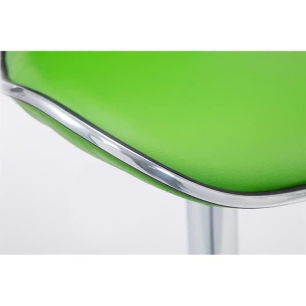 Set med 2 st Las Vegas V2 barstolar i konstläder - CLP - Green-Chrome - Höjdjusterbar - Säljs i set