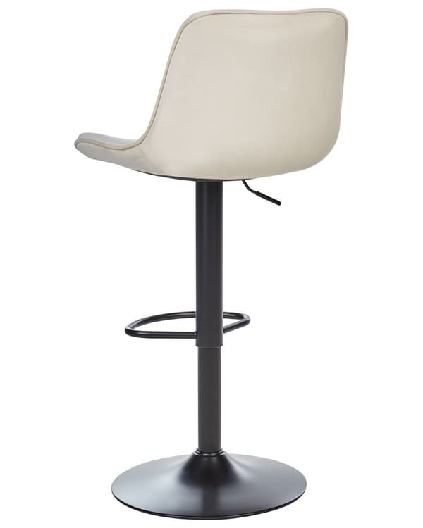 Sett med 2 Barstoler Lys beige Armløs Fløyel Svart Stålben Moderne Design Spisestue Sitteplasser
