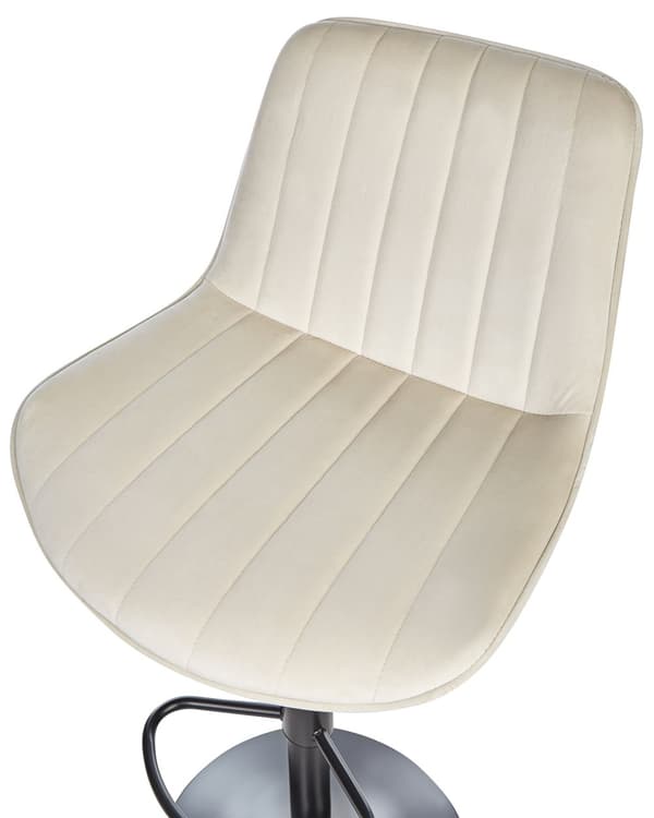 Sett med 2 Barstoler Lys beige Armløs Fløyel Svart Stålben Moderne Design Spisestue Sitteplasser