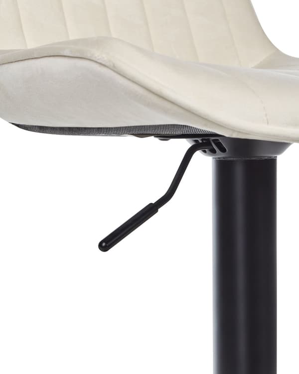 Sett med 2 Barstoler Lys beige Armløs Fløyel Svart Stålben Moderne Design Spisestue Sitteplasser