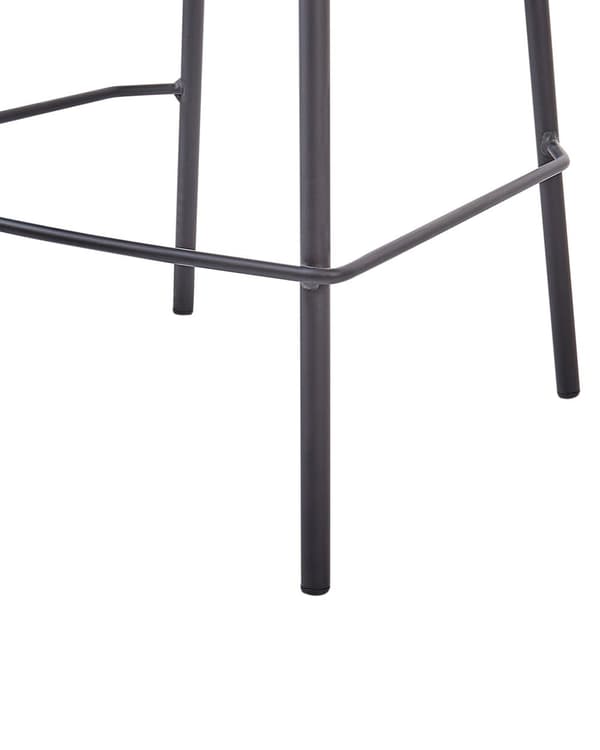 Sett med 2 barstoler Oransje Lyst tre Svart Polyesterstoff Ryggstøtte i flettet rotting Metallben Uten armlener Moderne design