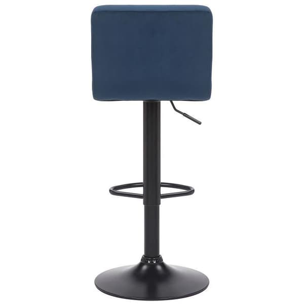 Barpall - NIERGES Velvet (Blå) - Tyg - Justerbar i höjdled - Vintage Style