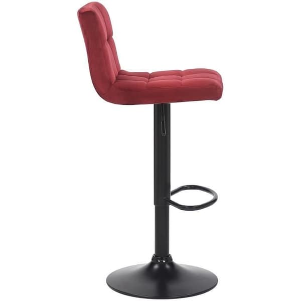 Barpall - NIERGES Red Velvet - Justerbar i höjdled - Vintage Style - Täckmaterial Tyg