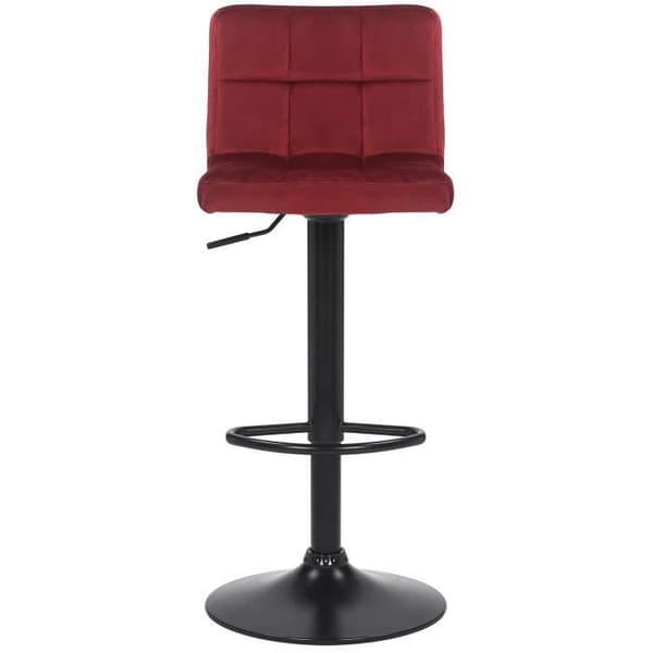 Barpall - NIERGES Red Velvet - Justerbar i höjdled - Vintage Style - Täckmaterial Tyg