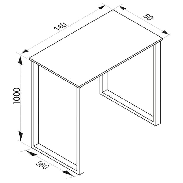 Xona barbord 140x80 eik dekor, svart.