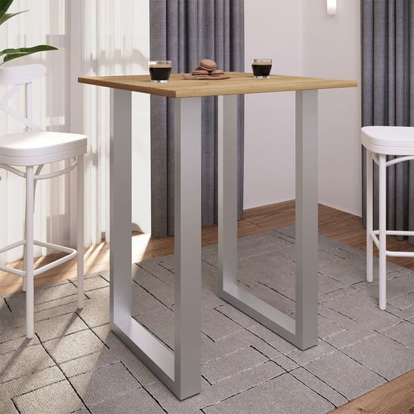 Xona barbord 80x50 eik dekor, sølvfarget.