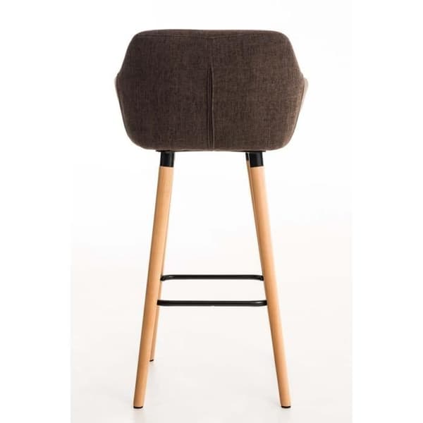 Set med 2 barstolar - BELLEY Finish (brun) - Med armstöd - Tyg - Set om 2