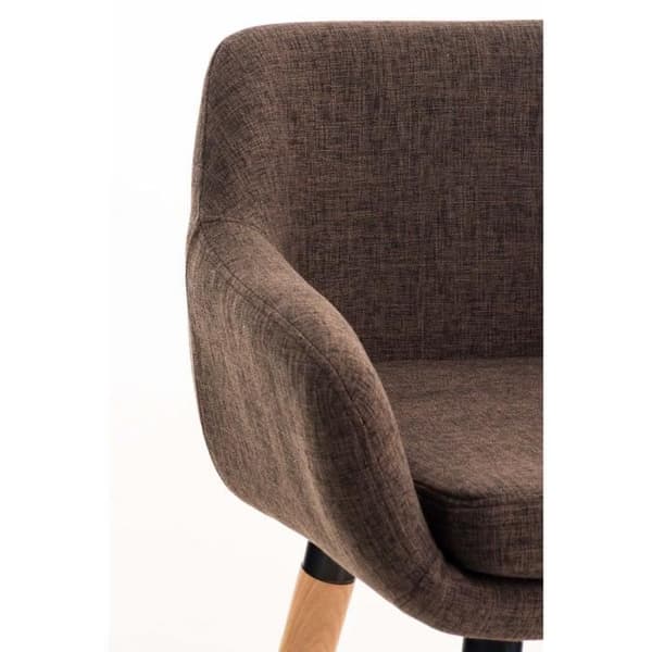 Set med 2 barstolar - BELLEY Finish (brun) - Med armstöd - Tyg - Set om 2
