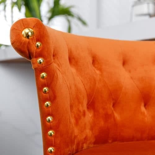Barstolar - Ej specificerat - 2PC-SET - Justerbar i höjdled - Sammetstyg - Orange