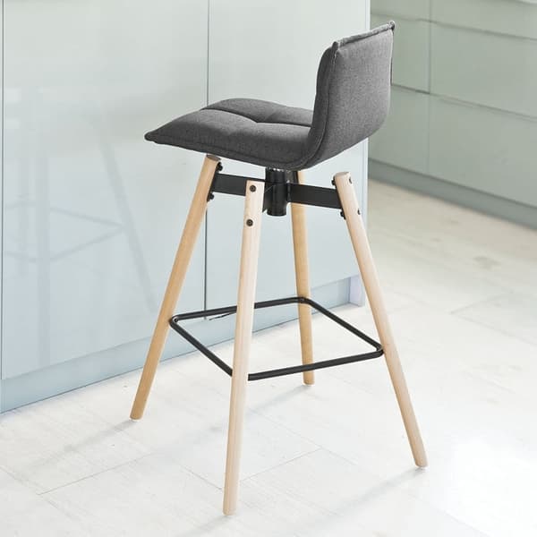 Rootz Swivel Bar Pall - Höjdjusterbar pall - Vadderad sits - Designpall för Home Bar - 98cm x 36cm x 38cm