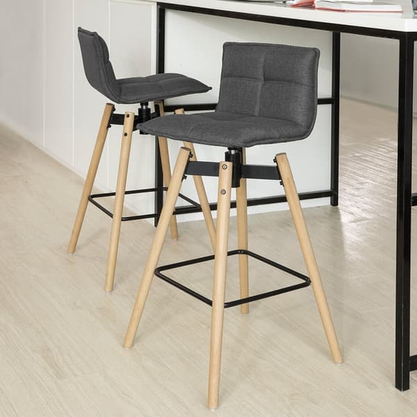 Rootz Swivel Bar Pall - Höjdjusterbar pall - Vadderad sits - Designpall för Home Bar - 98cm x 36cm x 38cm