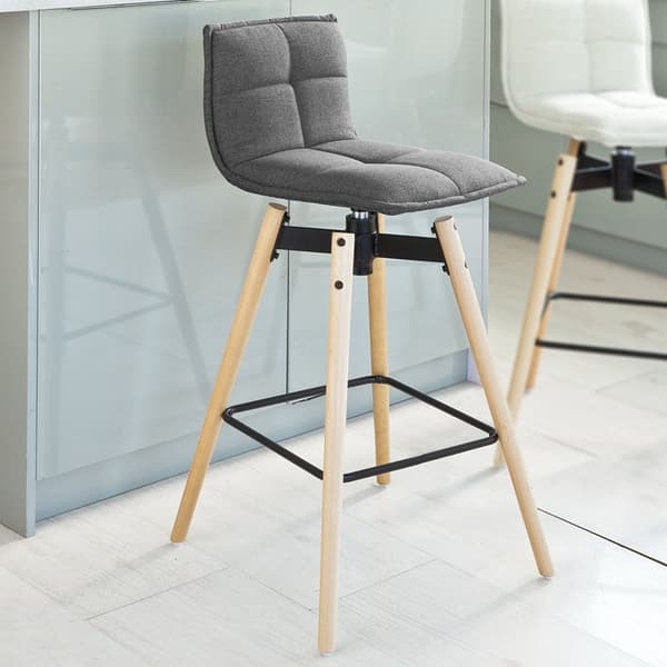 Rootz Swivel Bar Pall - Höjdjusterbar pall - Vadderad sits - Designpall för Home Bar - 98cm x 36cm x 38cm