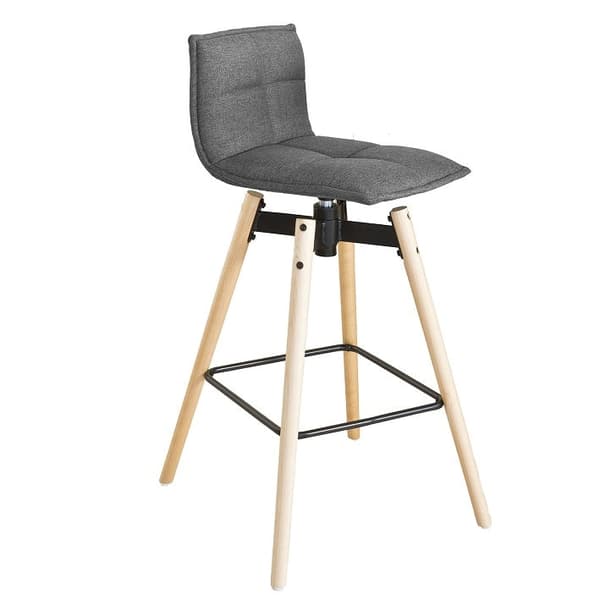 Rootz drejelig barstol - Højdejusterbar skammel - Polstret sæde - Design skammel til hjemmebar - 98cm x 36cm x 38cm