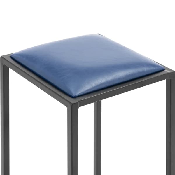 Metallinen loft-baarijakkara mustalla ja sinisellä verhoilulla - 2 kpl.
