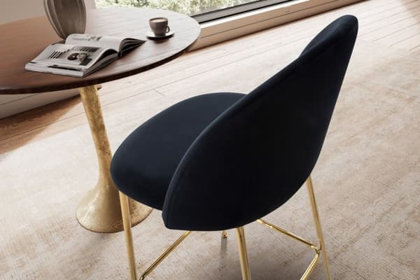 Rootz Scandinavian Design -baarijakkarat - Korkea istuinmukavuus - Velvet-istuin - Kultaiset jalat - 50 cm x 102 cm x 50 cm