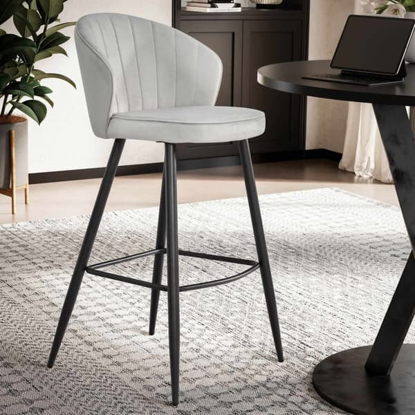 Rootz Scandinavian Design Barstolar - Modern Pall - Sammetssits - Hög komfort - 56cm x 102,5cm x 52,5cm