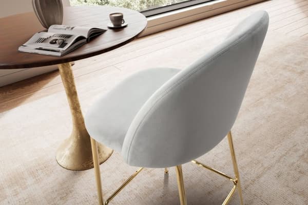 Rootz Scandinavian Design Velvet Barstole - Moderne taburetter - Høj siddekomfort - 50 cm x 102 cm x 50 cm