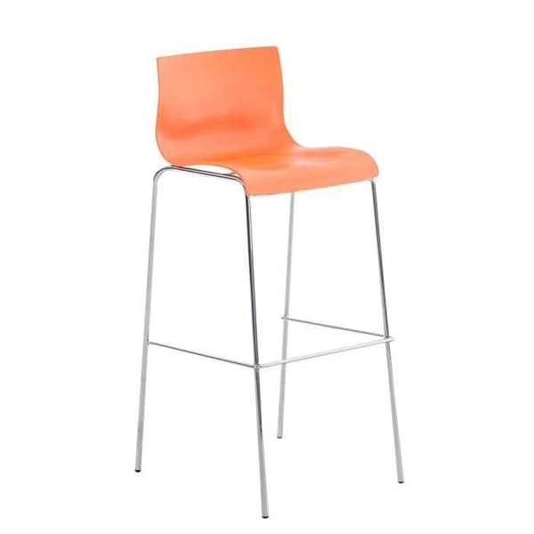 Barstol - CLP - Hoover - Plastisk sits - Orange - Metall