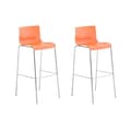 Miniatyrbild 1 av 4: Barstolar - CLP - Hoover - Plastassistent - Metallfötter - Set om 2 - Orange