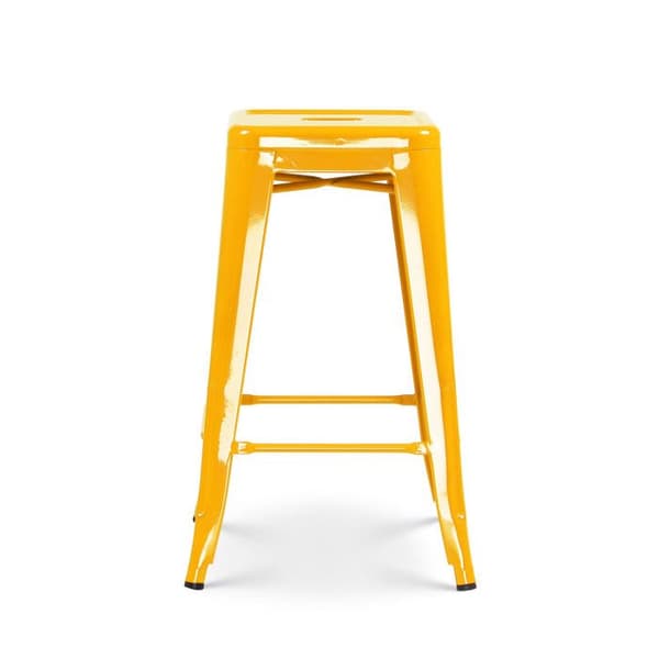 Set med 4 barstolar i industriell stil, glänsande gul - Höjd 66 cm