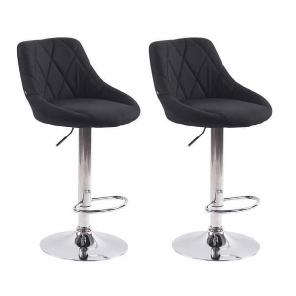 Barstol - NEYRON - Set om 2 - Svart - Höjdjusterbar - Modern design