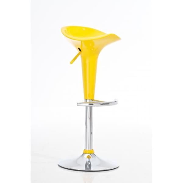 Barstol - CLP - Design Sadelform - Gul - Höjdjusterbar - Sits i Plast