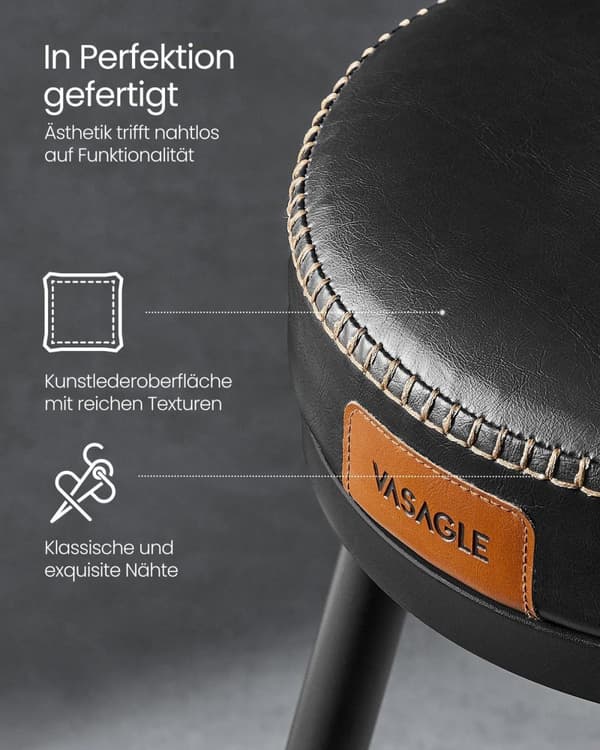 Rootz 2 Pack baarijakkarat - Työpöytäjakkarat - Keittiöjakkarat - Teräsrunko - 58D Vaahto - PU-nahka - 54cm x 54cm x 65cm