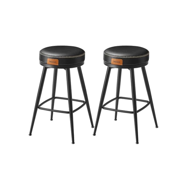 Rootz 2 Pack baarijakkarat - Työpöytäjakkarat - Keittiöjakkarat - Teräsrunko - 58D Vaahto - PU-nahka - 54cm x 54cm x 65cm