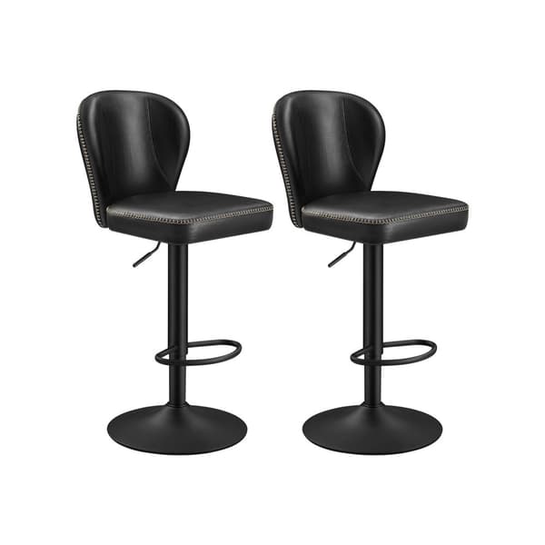 Rootz 2-delt sæt barstole - Bordstole - Køkkenskamler - PU-læder - 42cm x 49cm x (94-115)cm - Stålramme